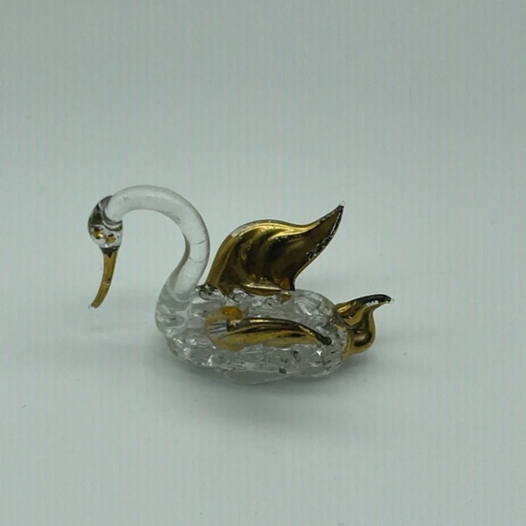 Vintage Gold & Glass Swan with Clipped Wing 🦢 - Picture 3 of 6